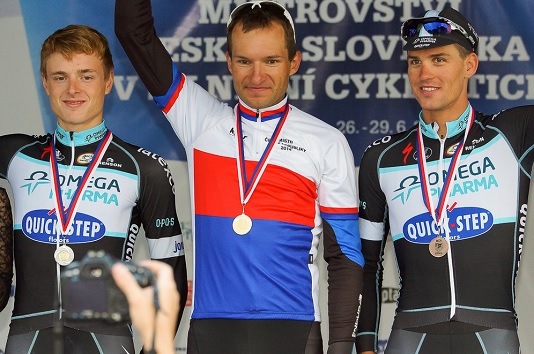 Petr Vakoč - Jan Bárta - Zdeněk Štybar na MČR a SR v Slavkově (foto: Jaroslav Maliňák) vakoc-barta-stybar-mcr