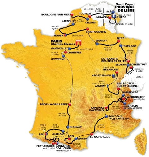 Trasa Tour de France 2012 tour-mapa-2012