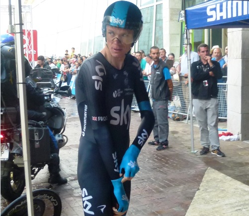 Chris Froome pred štartom (foto: Lucia Mušáková) vuelta-lucia-froome