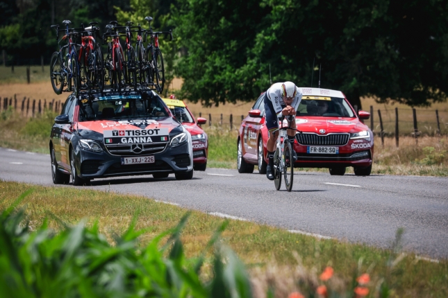 Vuelta: Časovku po voľnom dni vyhral Ganna, Evenepoel bol najlepším spomedzi vrchárov, Kuss ešte ostal lídrom
