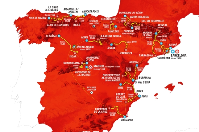 Vuelta bude mať v nasledujúcej sezóne deväť cieľových stúpaní, dominovať budú Tourmalet a Angliru